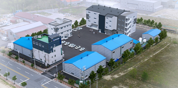 에스켐이 코로나 성금 1000만 원을 제천시에 기탁했다. 사진은 에스캠 전경. 제천시 제공