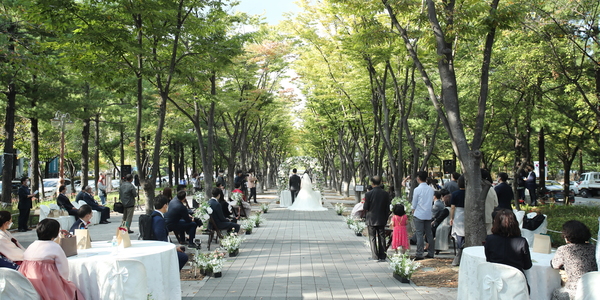 지난해 대전 서구 보라매공원에서 진행 된 ‘사랑의 결실, 작은 결혼식’. 서구 제공