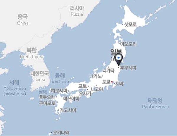일본 후쿠시마=네이버 지도 캡쳐