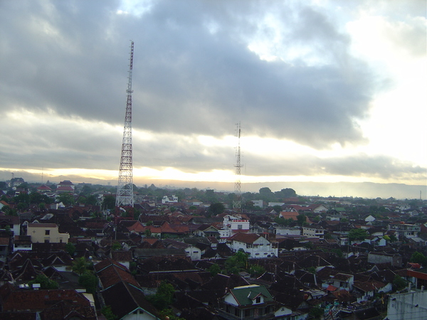 호텔 옥상에서 본 족자