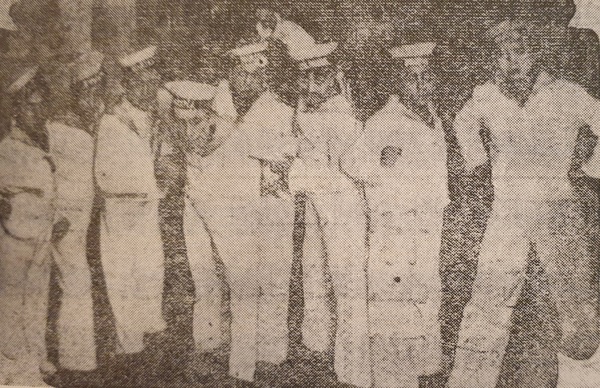 1932년 고려대의 전신 보성전문학교 연극부 1회 공연 ‘삼등수병 말틴’ 공연장면.