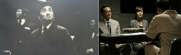 권병길 배우가 출연한 연극 '대머리 여가수'(왼쪽, 1978)와 영화 '세븐 데이즈'(2007).