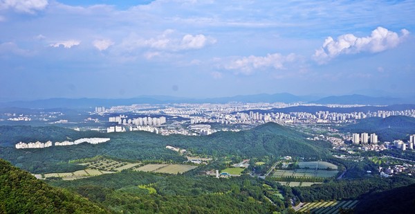 8구간 갑하산에 내려다 본 국립대전현충원.