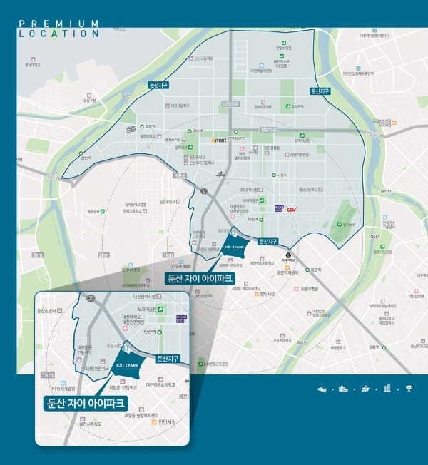 둔산 자이 아이파크 위치도.