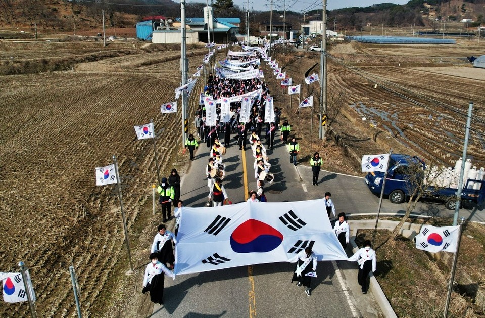 ▲ 충남 부여군에서 3·1운동 부여의거를 기리는 기념행사를 하고 있다. 부여군 제공