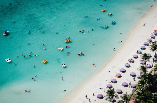 투몬 비치 해수욕