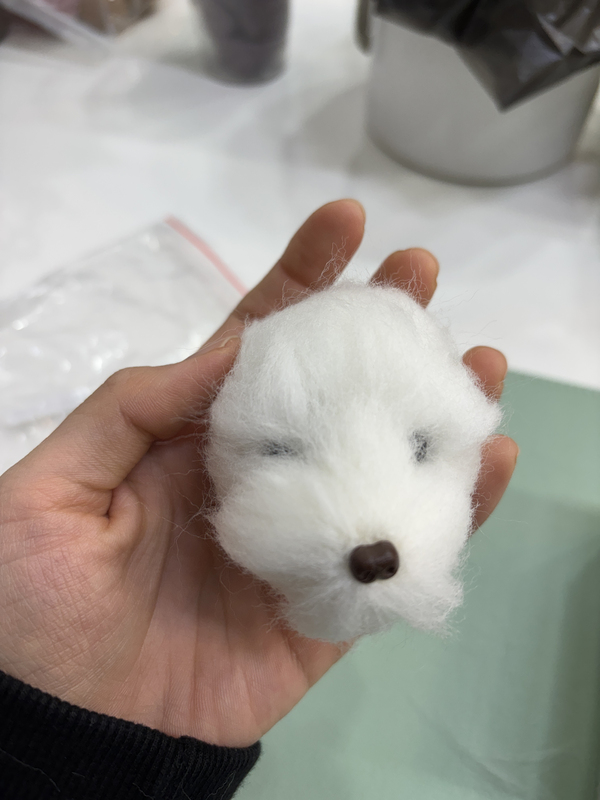 4시간 이상 양모를 이식한 모습. 마치 하얀 ‘무도사’ 같은 하찮음이 존재한다.