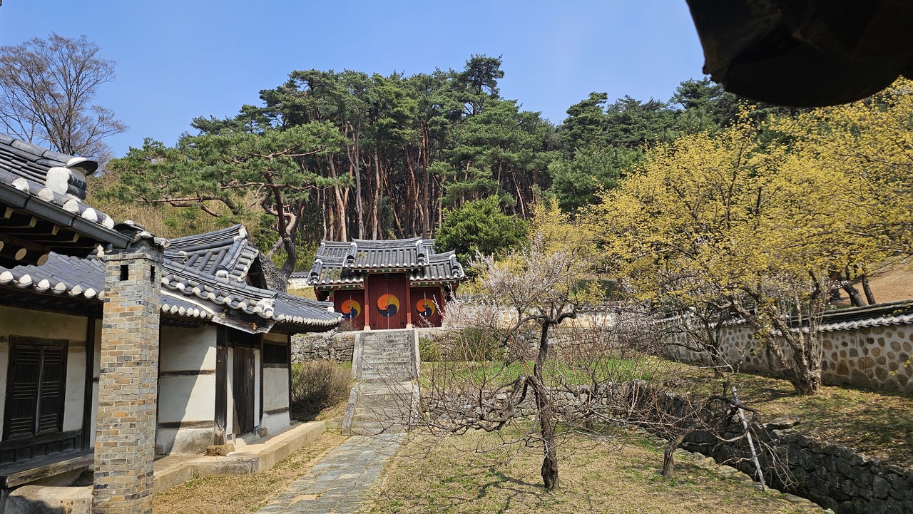 이충무공 고택에서 공의 위패가 모셔진 가묘 가는 길.
