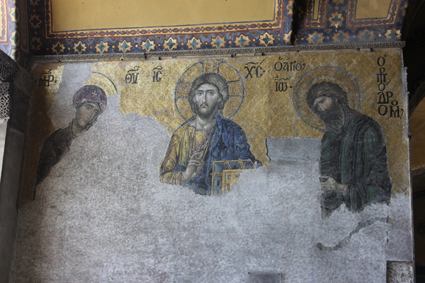 아야 소피아 내부의 그리스도 모자이크