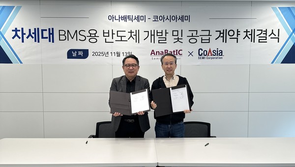 사진= (왼쪽부터) 코아시아세미 신동수 대표이사, 아나배틱세미 정세웅 대표이사