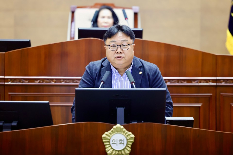 박종갑 의원 5분 발언 모습. 천안시의회 제공